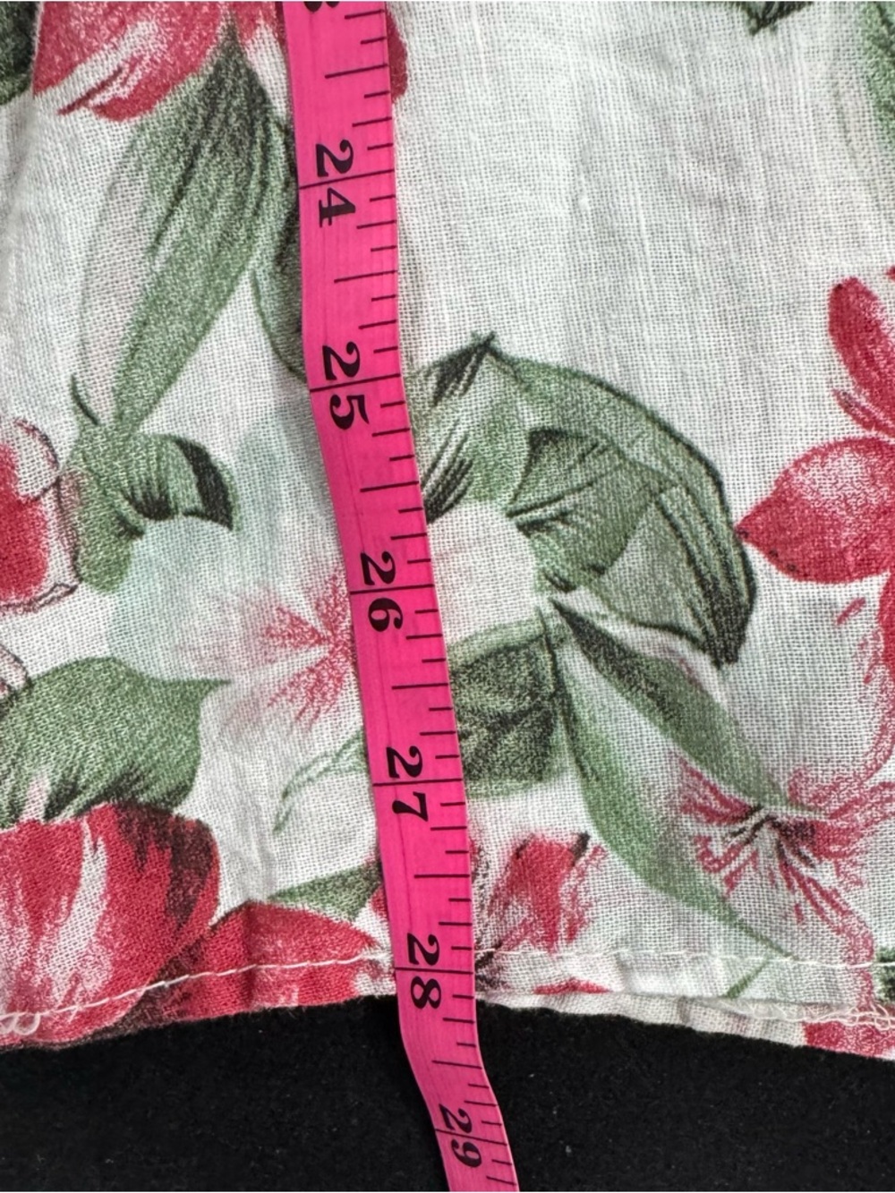 Wide-Leg Floral Border Linen Pants in Cream with Pink Floral - Picture 13 of 14